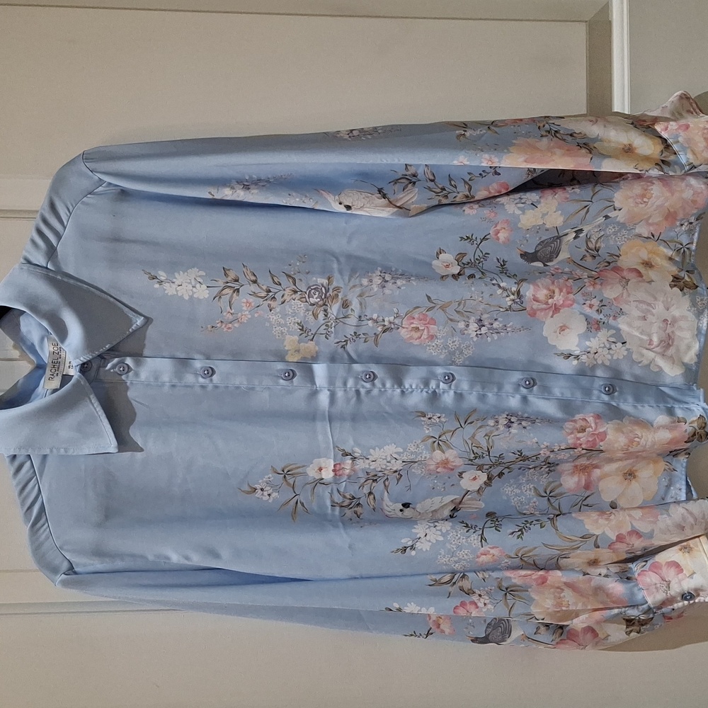 Nwt Rachel Zoe  xl blouse blue with buttons